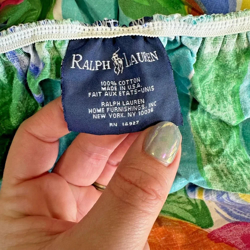 Ralph Lauren Home Collection Costa Paradiso Colorful Full Fitted Sheet Vintage